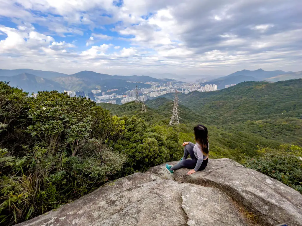 shatin view on the way up to lion tail lion rock hike hong kong - laugh travel eat
