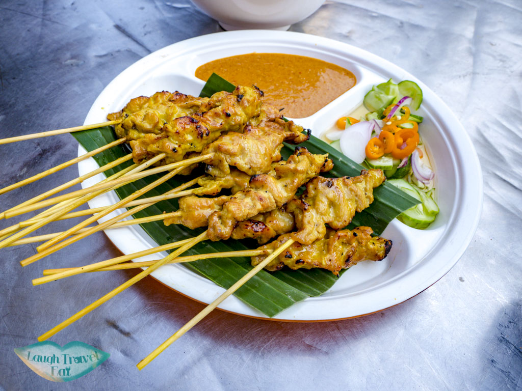 chicken satay china town bangkok thailand - laugh travel eat