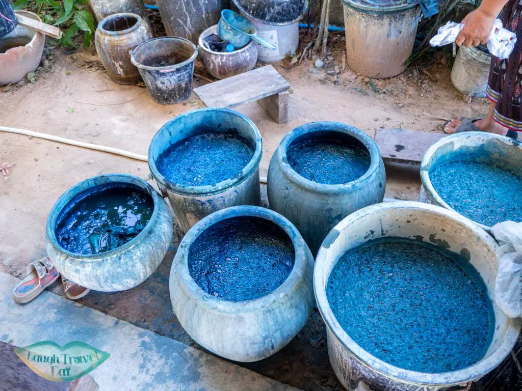 pots-of-indigo-dye-Ban-Nong-San-sakon-nakhon-thailand-laugh-travel-eat