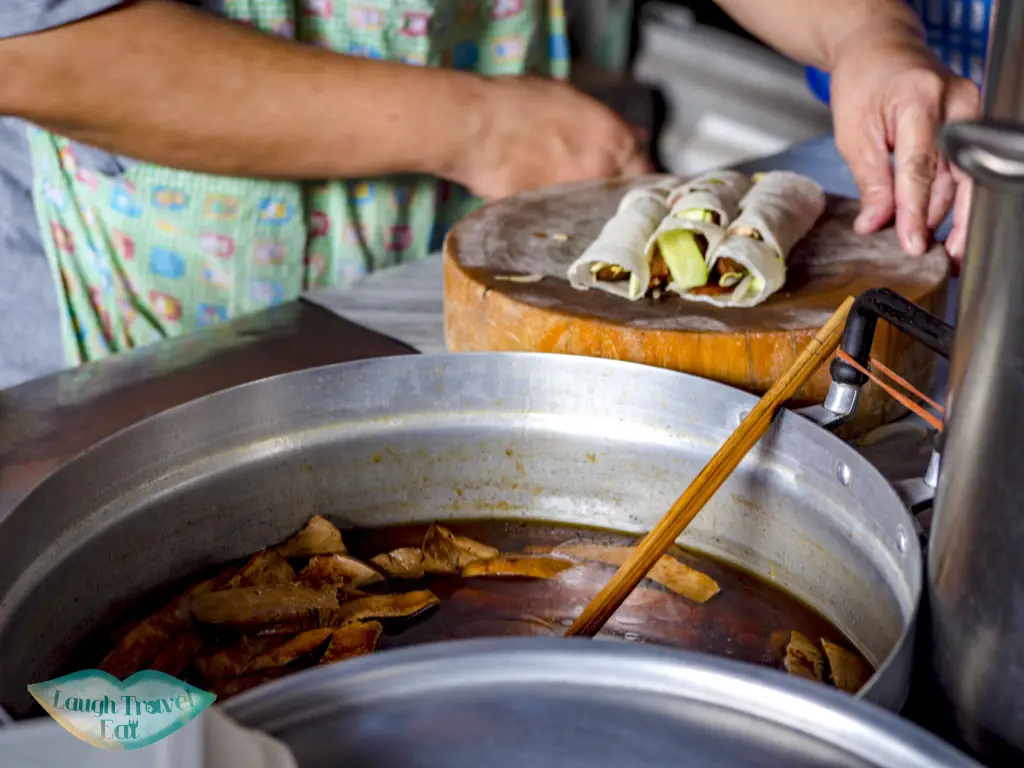 spring roll Nang Loeng Market bangkok thailand - laugh travel eat