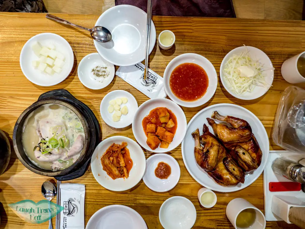 ginseng-chicken-soup-spread-Tosokchon-Samgyetang-seoul-south-korea-laugh-travel-eat