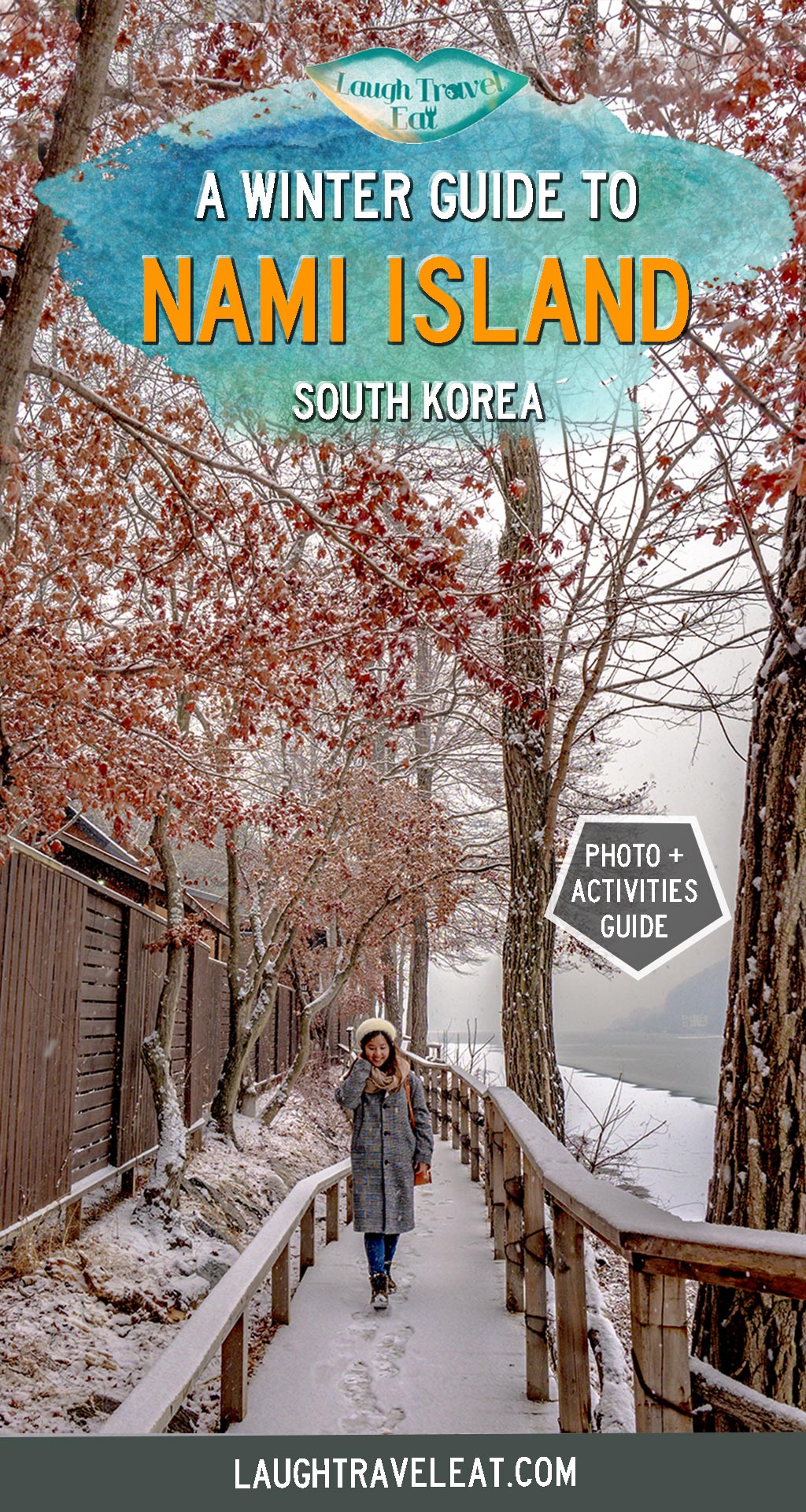 Nami Island is a popular destination from Seoul that deserves more than just a day. It is just over an hour from Seoul and a complete winter wonderland. Here are the best photo spots and activities to do on the island for a day or three #Seoul #SouthKorea #NamiIsland #Gangwon