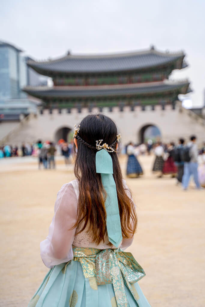 one day hanbok hanbok in gyeongbokgung hanok Seoul South Korea _ Laugh Travel Eat