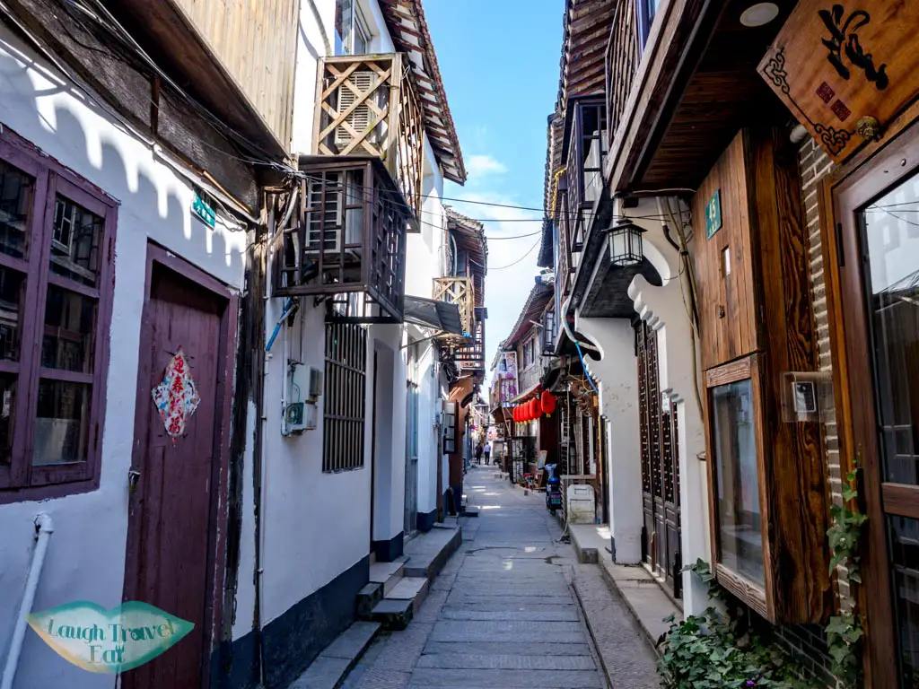 side street in the western part zhujiajiao water town shanghai china
