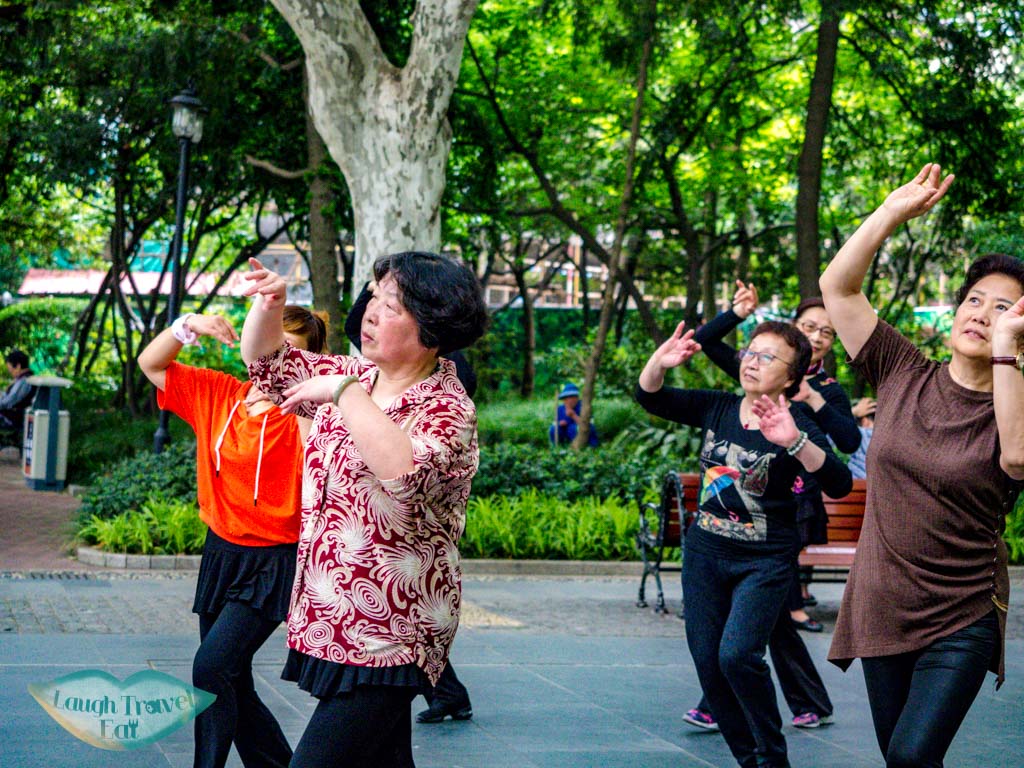 morning exercise at fuxing park shanghai china