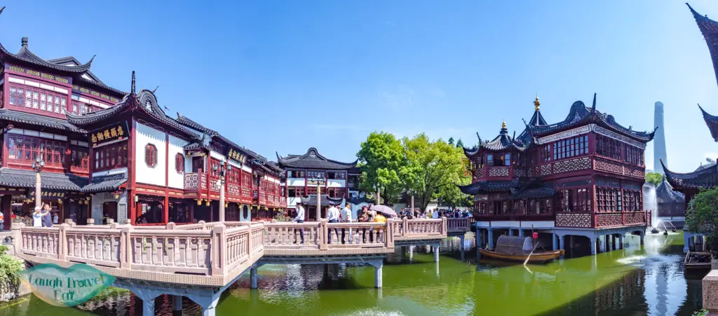 the bridge in yu garden shanghai china