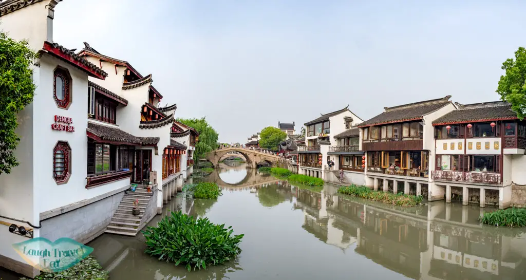 panorama qibao ancient town shanghai china