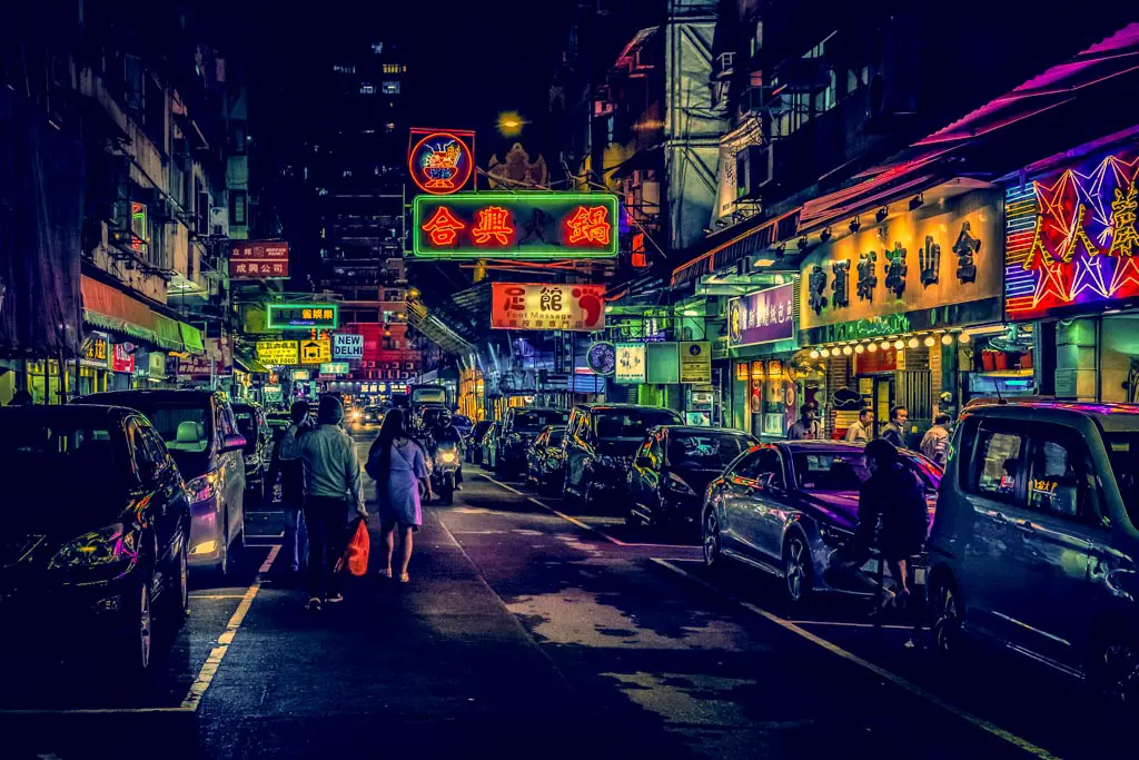 neon lights hong kong - laugh travel eat