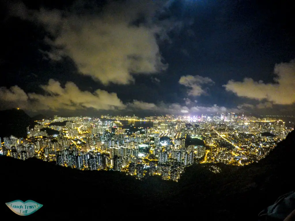 night view on lion rock hong kong - laugh travel eat