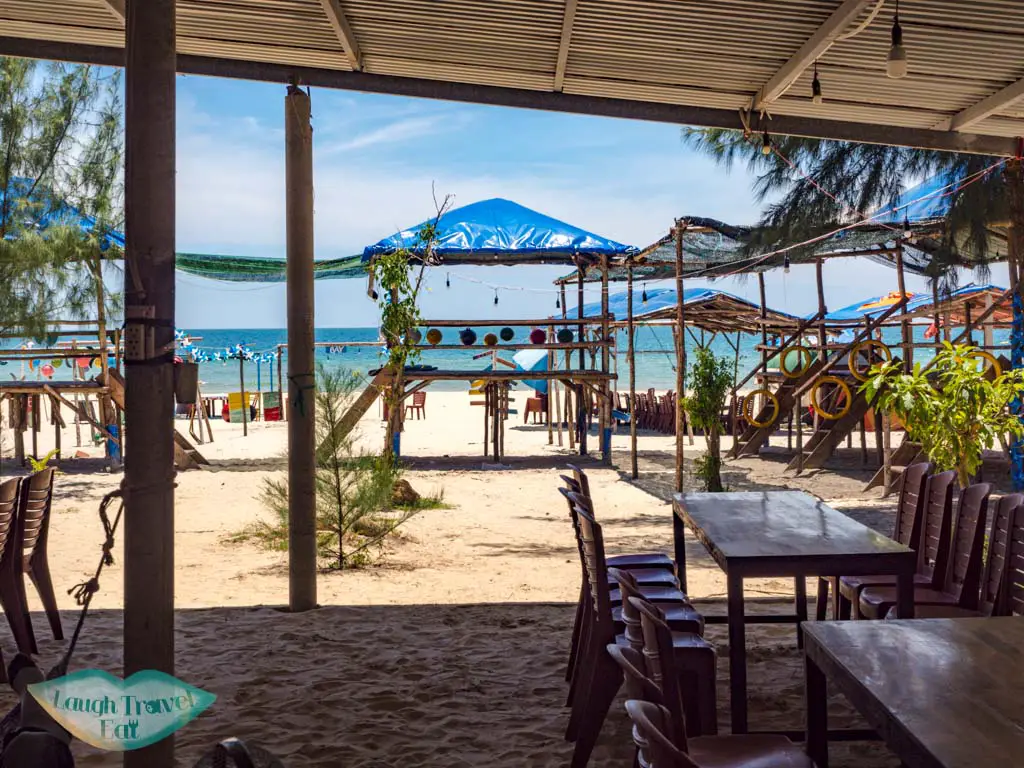 beachside restaurant lang co lagoon central vietnam - laugh travel eat
