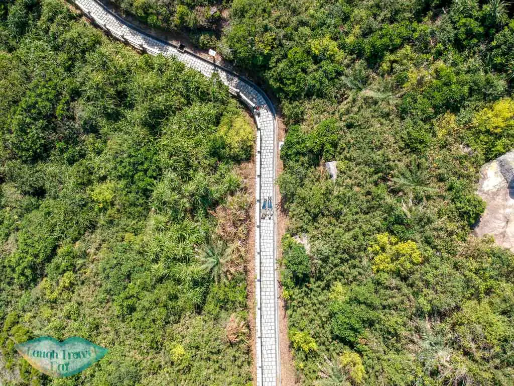 aerial view mini great wall cheung chau hong kong - laugh travel eat