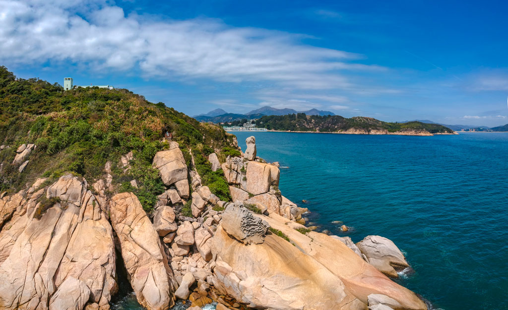 fa peng shek vase rock and bell rock mini great wall cheung chau hong kong - laugh travel eat