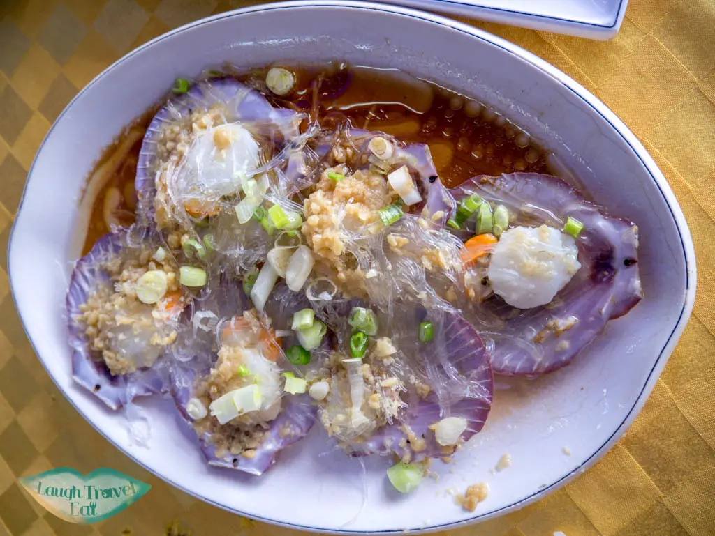 garlic scallops New Baccarat Seafood Restaurant cheung chau hong kong - laugh travel eat