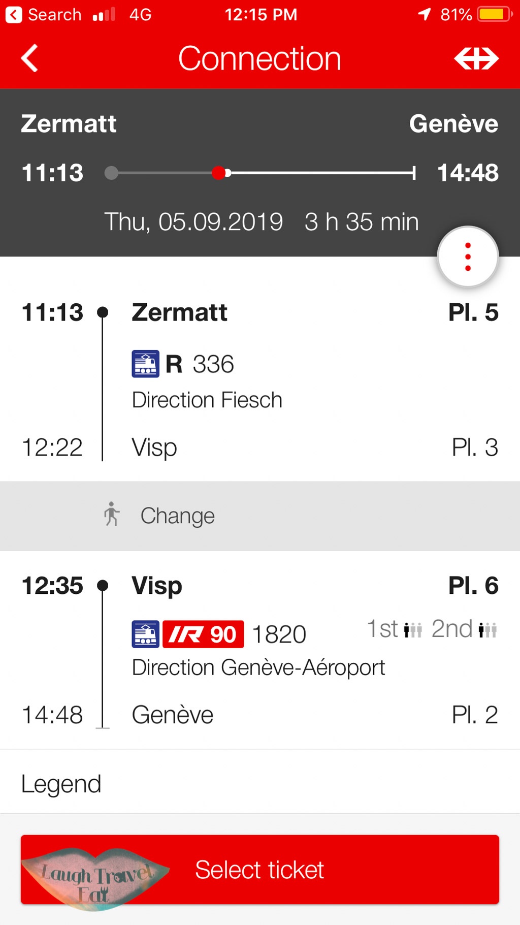 SBB app use Switzerland - laugh travel eat