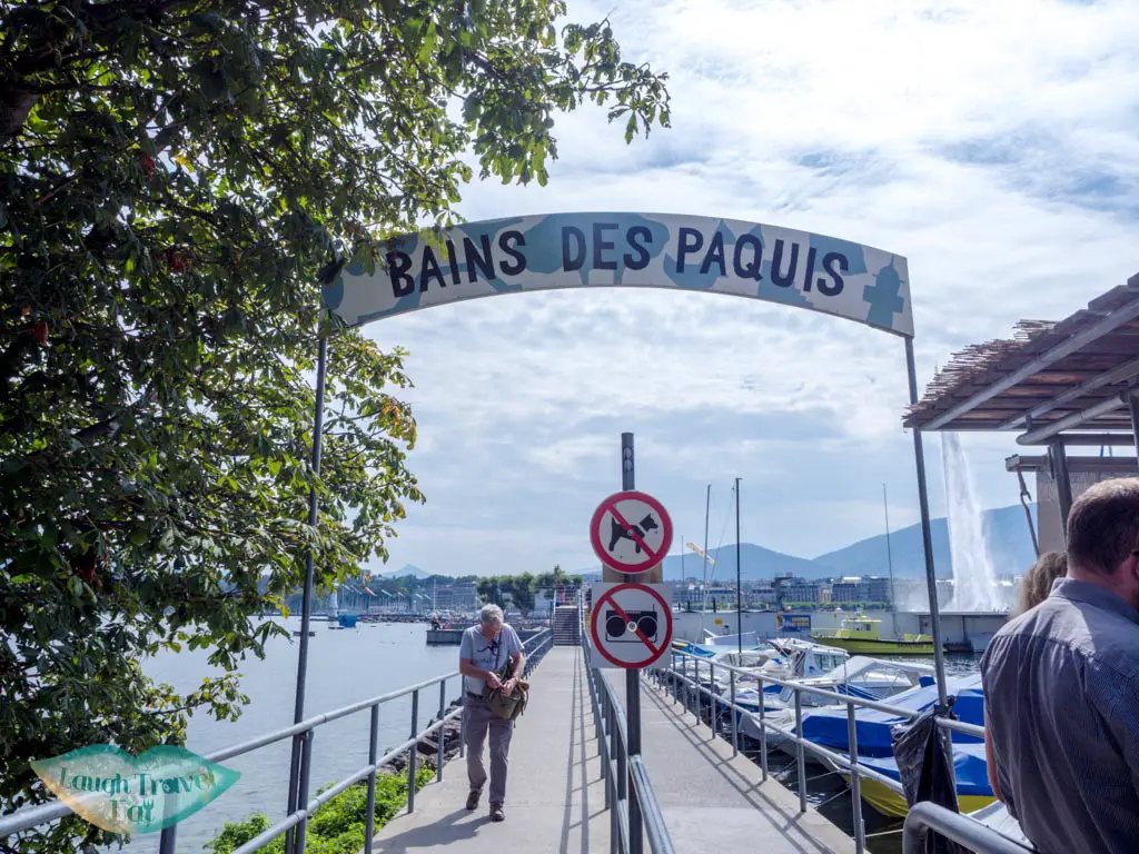 bains des paquis entrance geneva switzerland - laugh travel eat