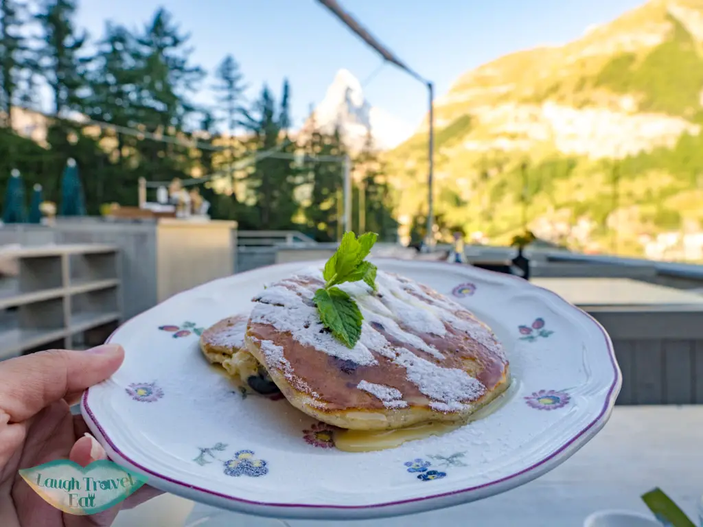 break-fast with a view cervo zermatt witzerland - laugh travel eat