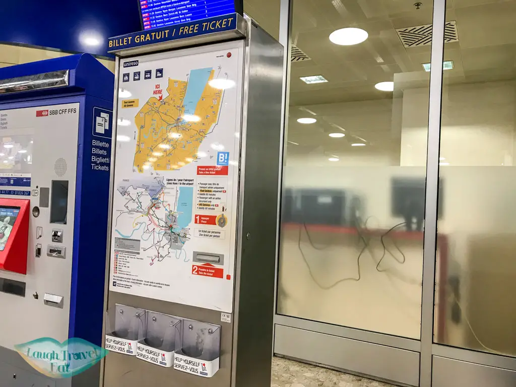 free transport ticket at airport geneva Switzerland - laugh travel eat