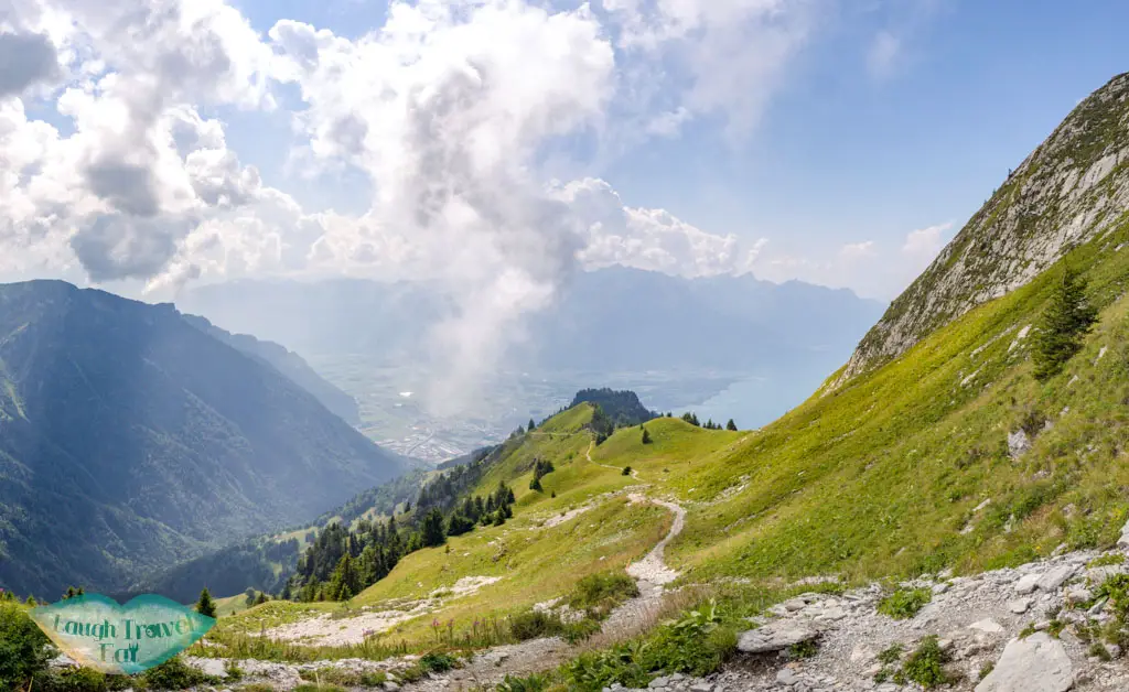 hiking down from Rocher de Nayes Montreux switzerland - laugh travel eat