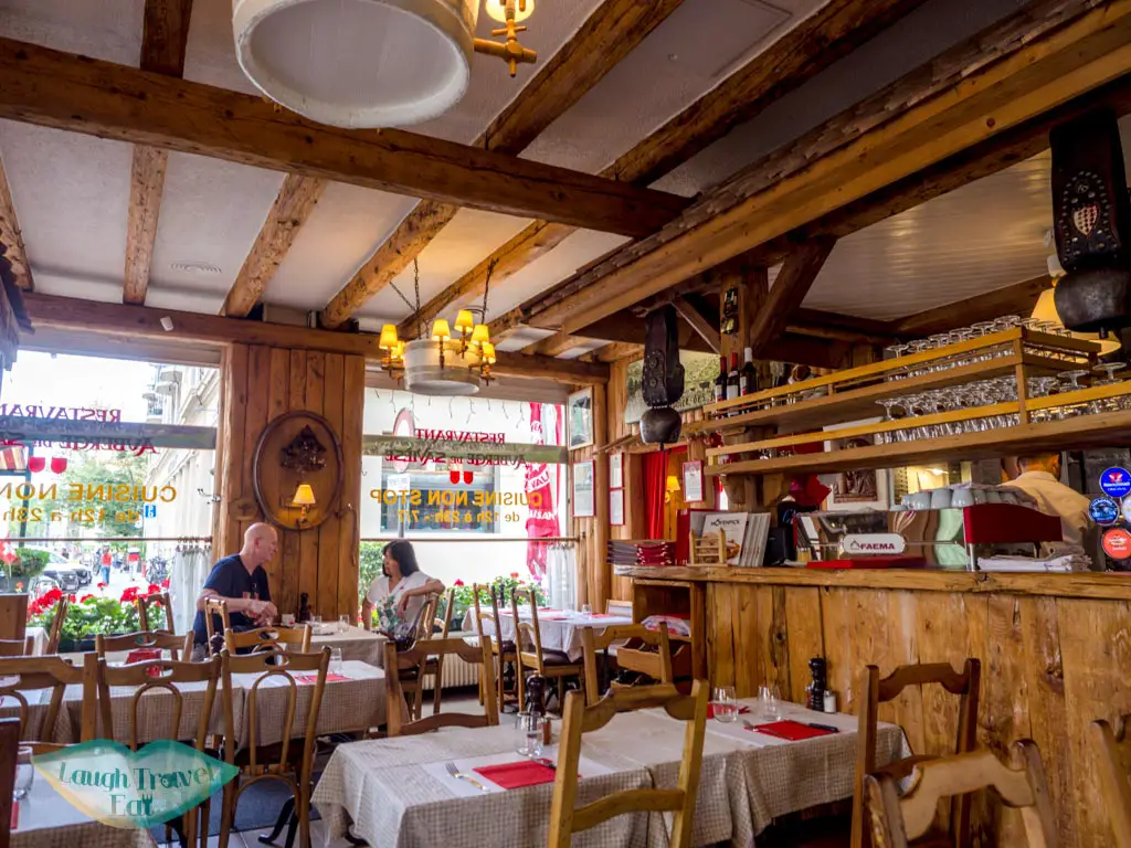 inside Auberge de Saviese restaurant geneva switzerland - laugh travel eat