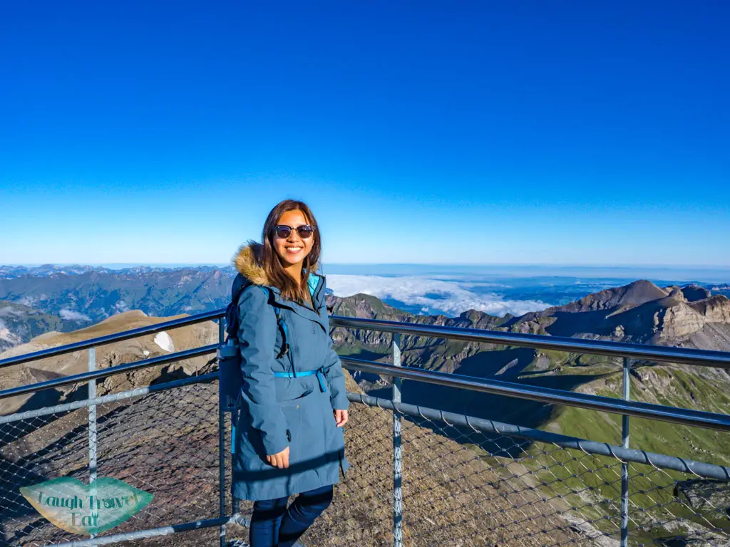 on top of Schilthorn Lauterbrunnen Switzerland - laugh travel eat