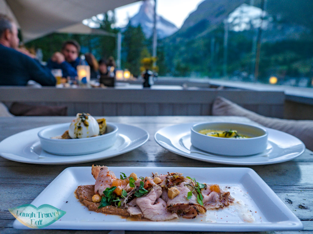 starter selection Cervo Puro Restaurant Zermatt Switzerland - laugh travel eat