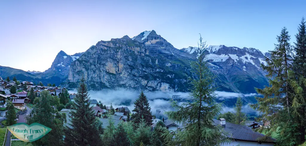 sunrise at Murren switzerland - laugh travel eat