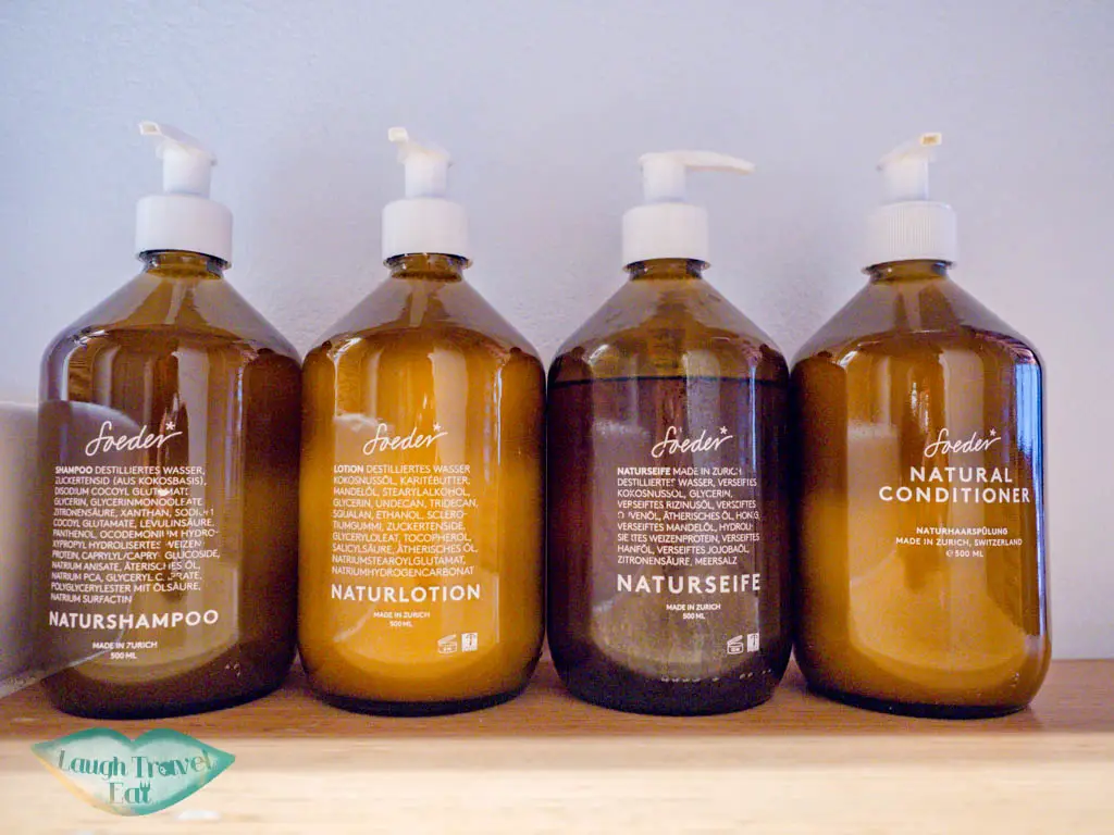 toiletry at cervo zermatt Switzerland - laugh travel eat