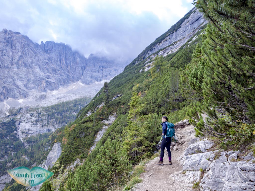 cliff-side walk section lake sorapis hike cortina d'ampezzo dolomites italy - laugh travel eat-5