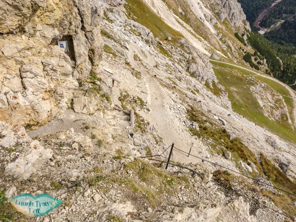 hiking up from lower entrance tunnel lagazuoi cortina d'ampezzo italy - laugh travel eat-2