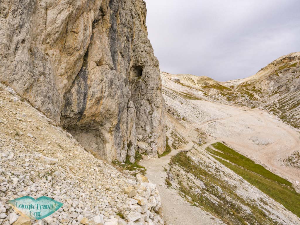 hiking up from lower entrance tunnel lagazuoi cortina d'ampezzo italy - laugh travel eat-4