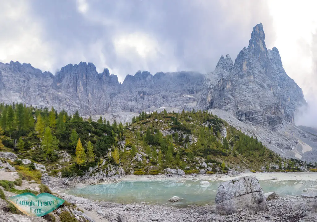 panorama lake sorapis cortina d'ampezzo dolomites italy - laugh travel eat