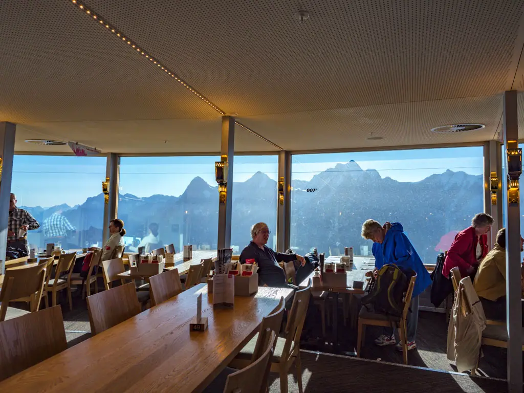 restaurant in piz gloria schilthorn jungfrau region Switzerland - laugh travel eat