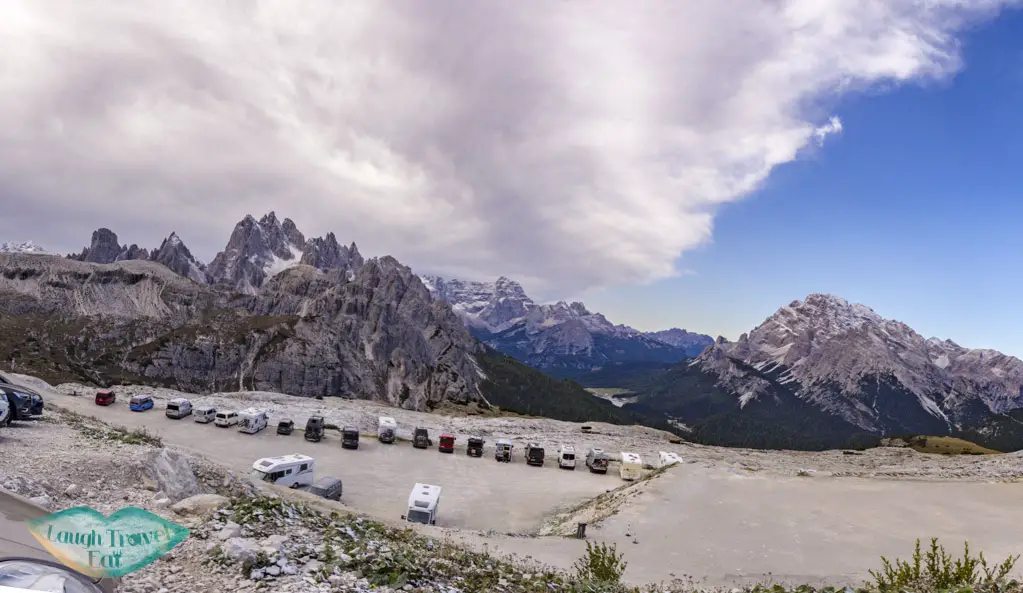 car park tre cime di lavorado dolomites italy - laugh travel eat
