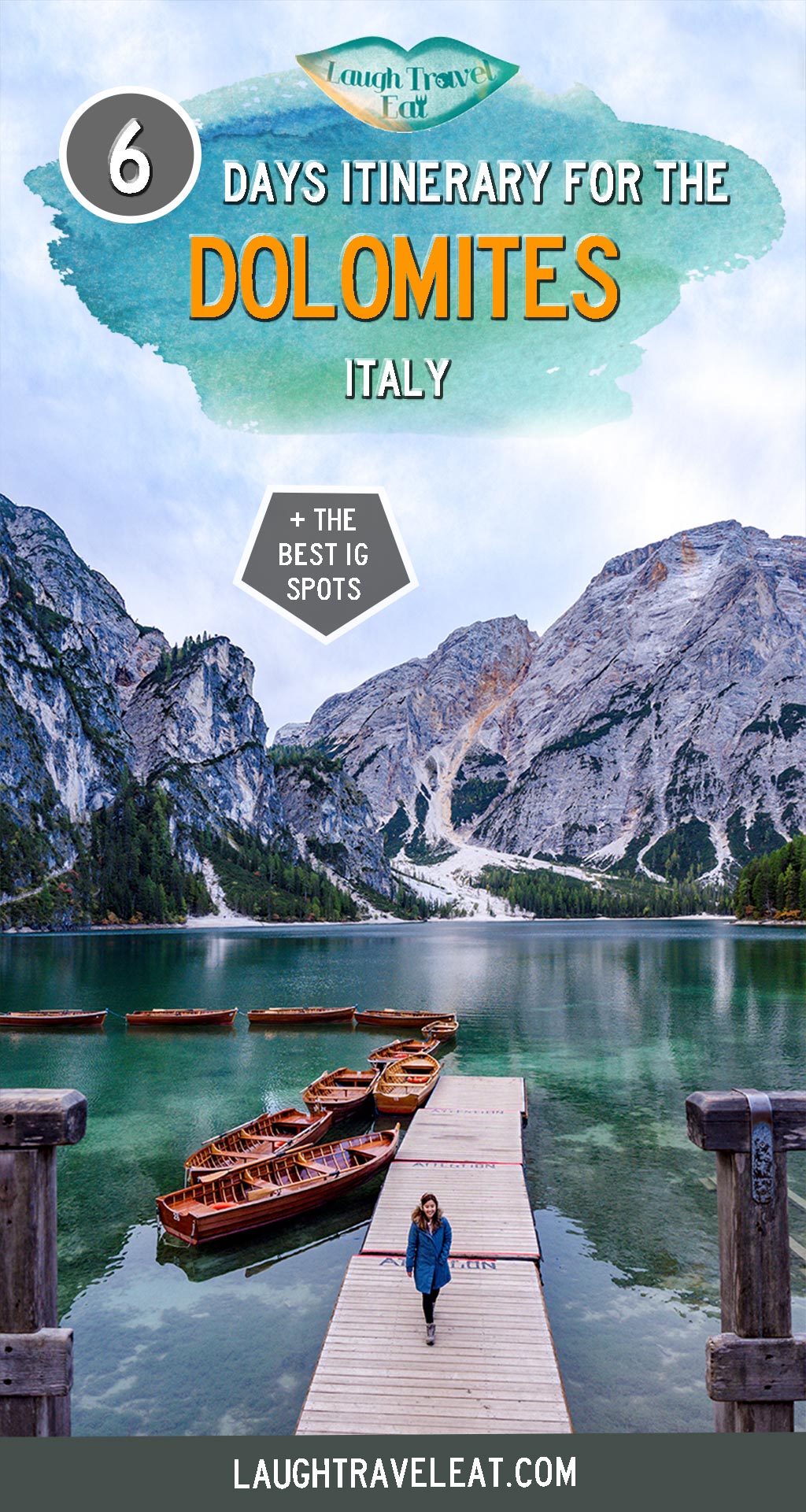 The Dolomite in northern Italy is a hiker’s paradise with its jagged mountain and stunning lakes. However, it is a massive area and that makes it fairly difficult to decide where to go and what to see.  If you like hiking and photography, here's a perfect 6 day itinerary for you, starting and ending in Venice #dolomite #italy #hiking