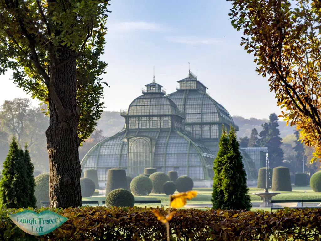 greenhouse in garden of schobrunn palace vienna austria - laugh travel eat