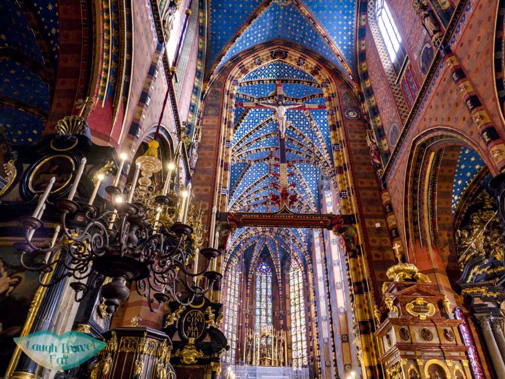 inside st mary's bascilica krakow poland - laugh travel eat