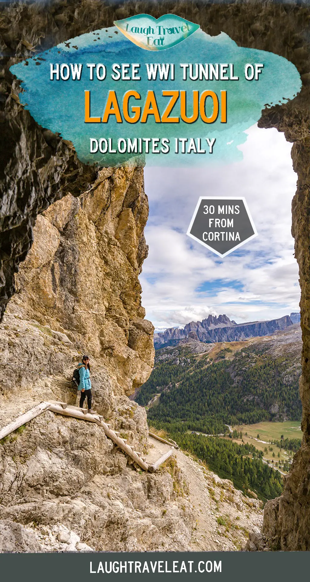 The Lagazuoi is one of the best day hikes from Cortina d’Ampezzo in the Italian Dolomites. While the view is undeniably spectacular, it is more famous for its historical significance during WWI. Here’s how to do a day hike there: #dolomite #italy #lagazuoi #hike