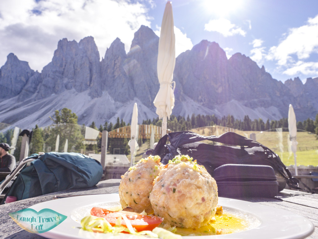 lunch Adolf Munkel zanser alms dolomites italy - laugh travel eat