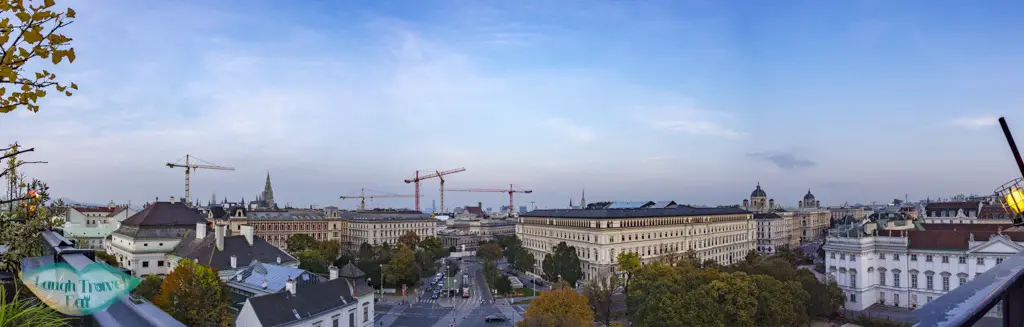 view from 25hours hotel rooftop bar vienna austria - laugh travel eat
