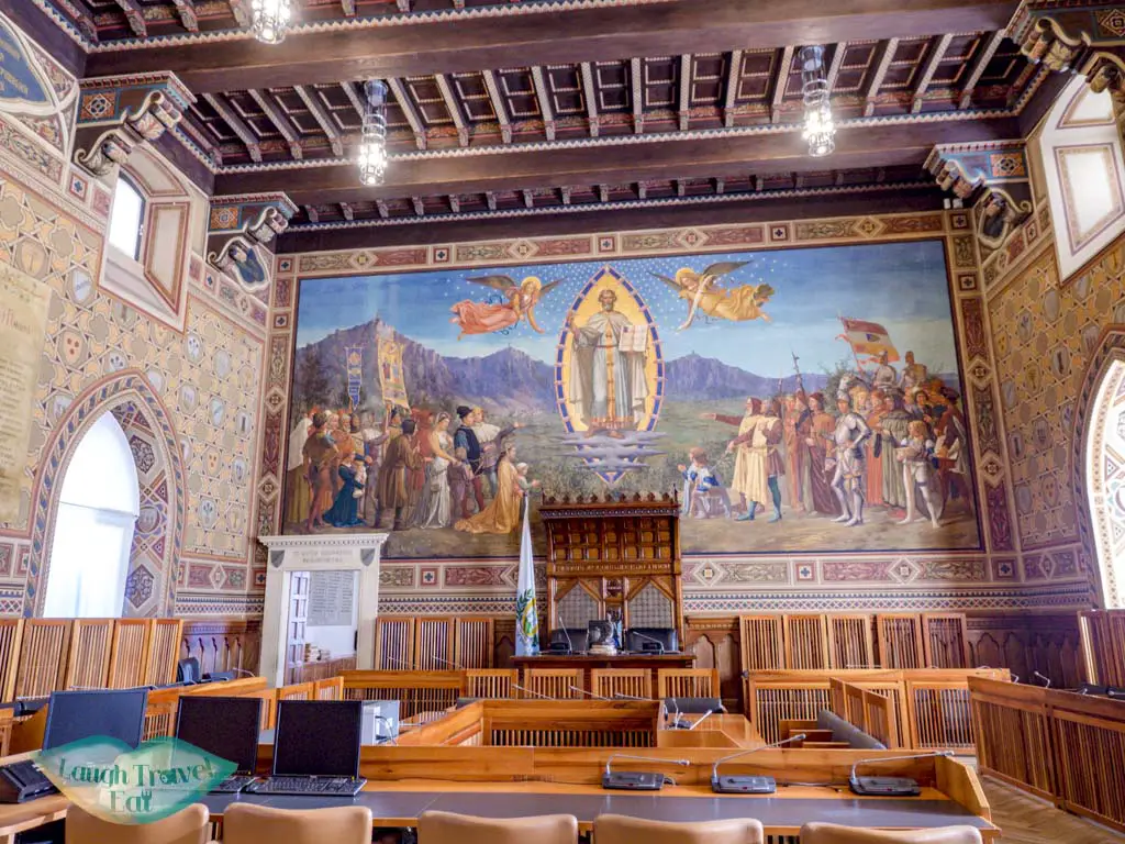 inside council Palazzo Pubblico san marino italy - laugh travel eat