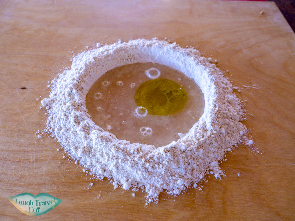 making piadina Podere Lesignano san marino italy - laugh travel eat