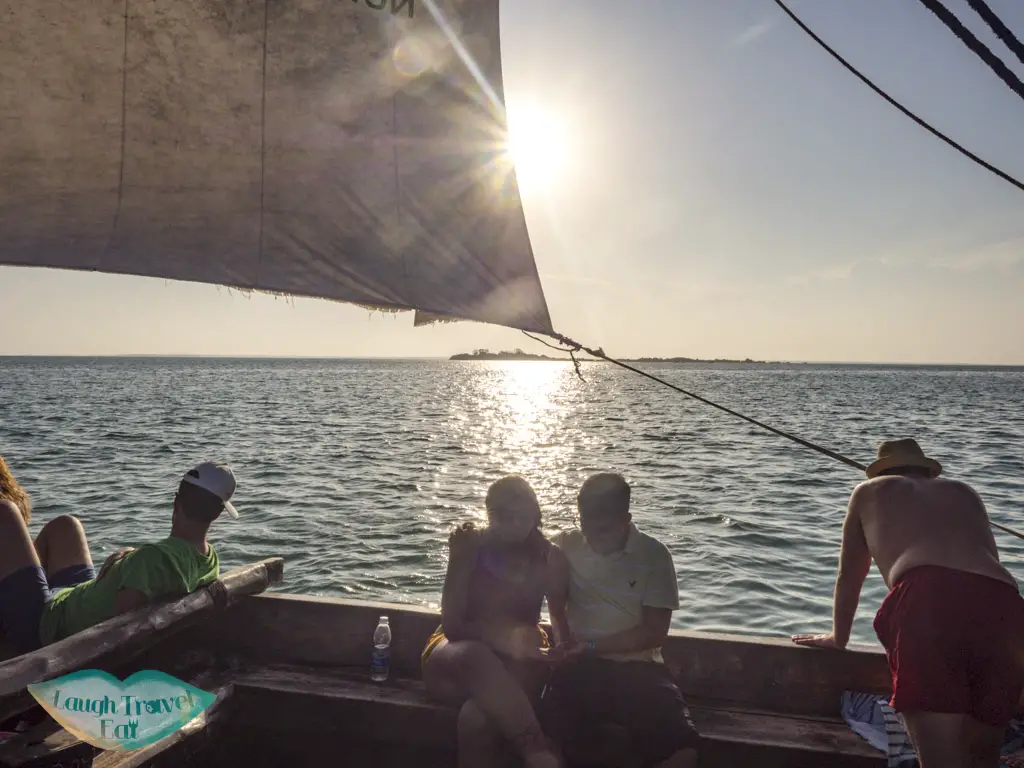 on a sunset cruise nungwi zanzibar tanzania - laugh travel eat