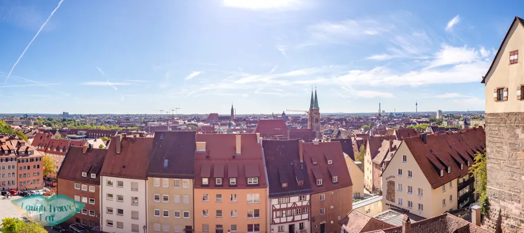 panorama of city from Imperial castle nuremberg germany - laugh travel eat