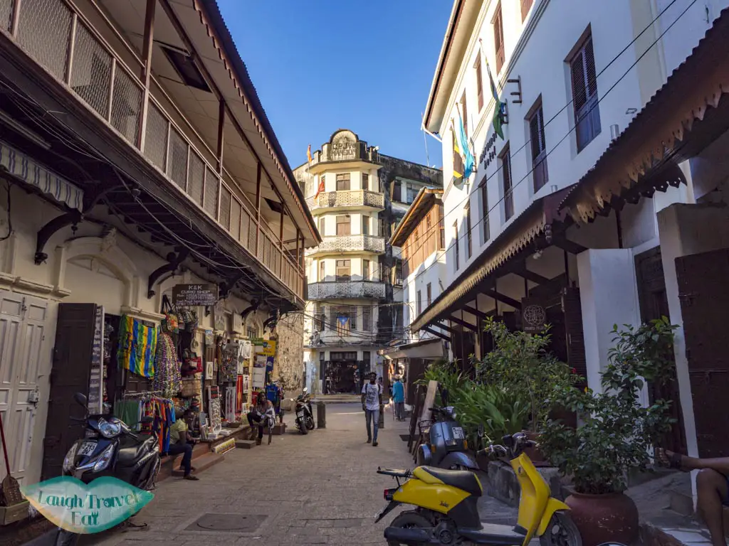 shopping and side street stone town zanzibar - laugh travel eat