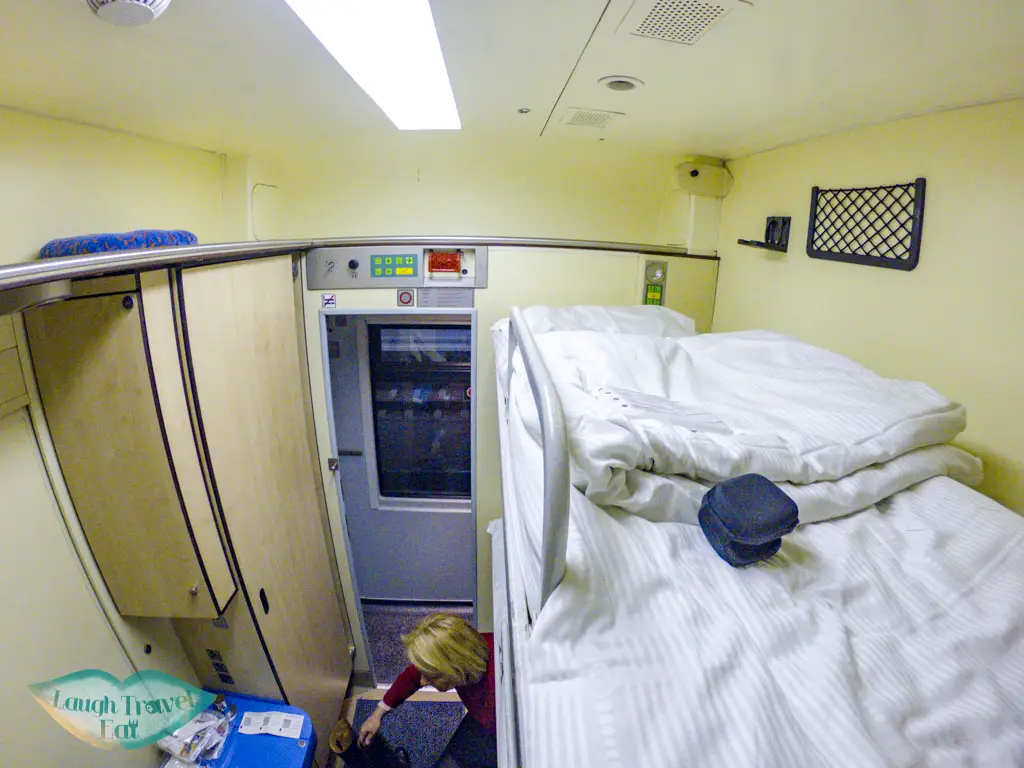 sleeper cabin OBB nightjet train europe - laugh travel eat