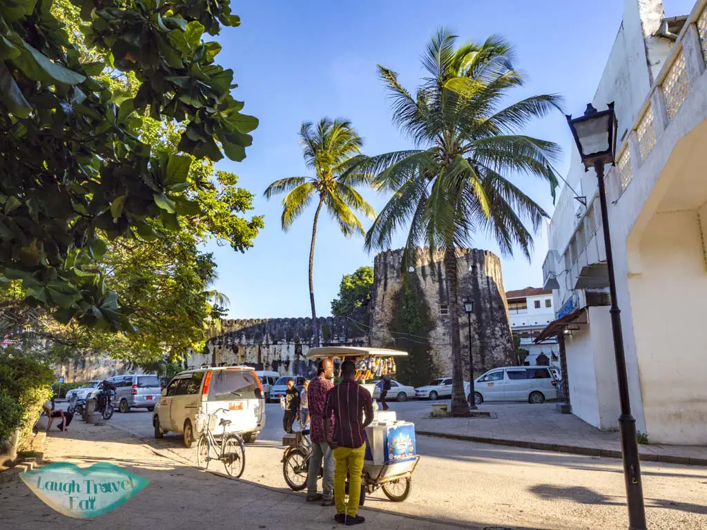 vendors and old fort stone town zanzibar - laugh travel eat