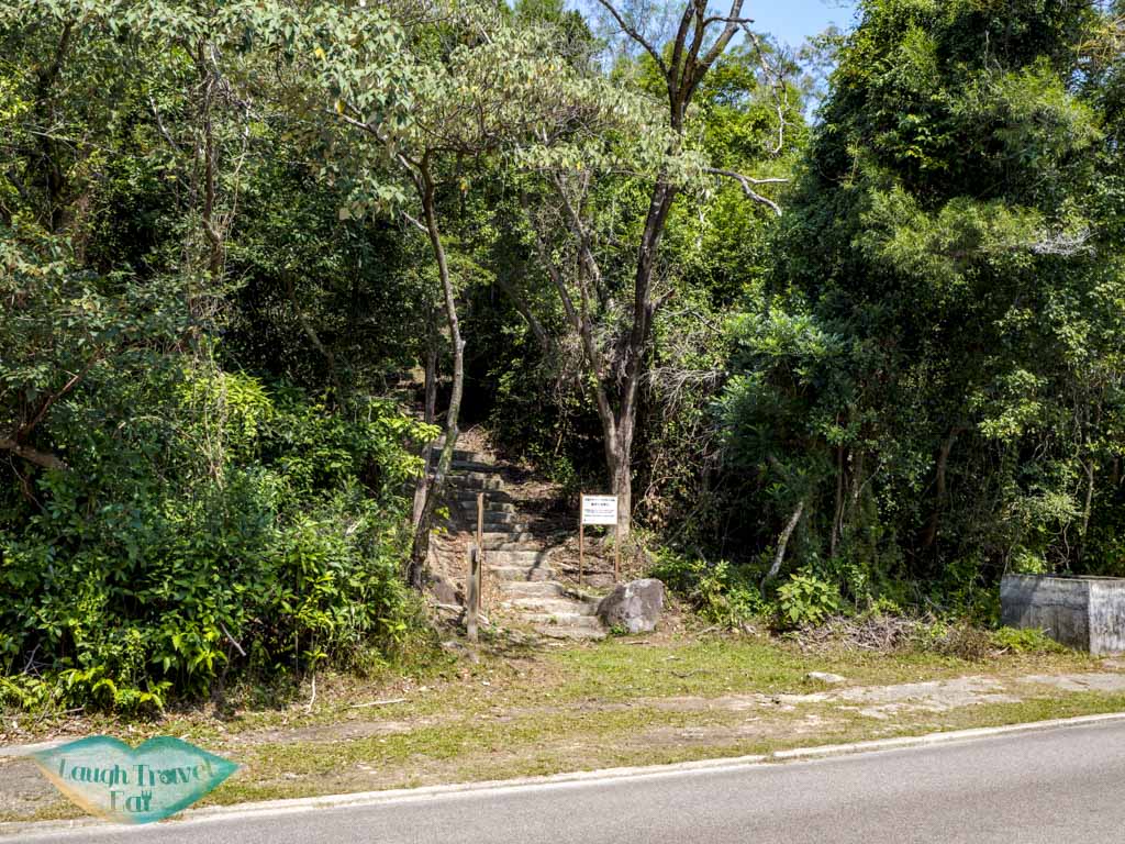 cheung shan stairs trail start for lui ta shek by Martyrs Against Japanese Militarism sai kung hong kong - laugh travel eat
