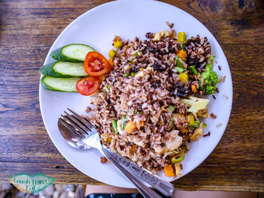 fried rice at blue diamont restaurant chiang mai thailand - laugh travel eat