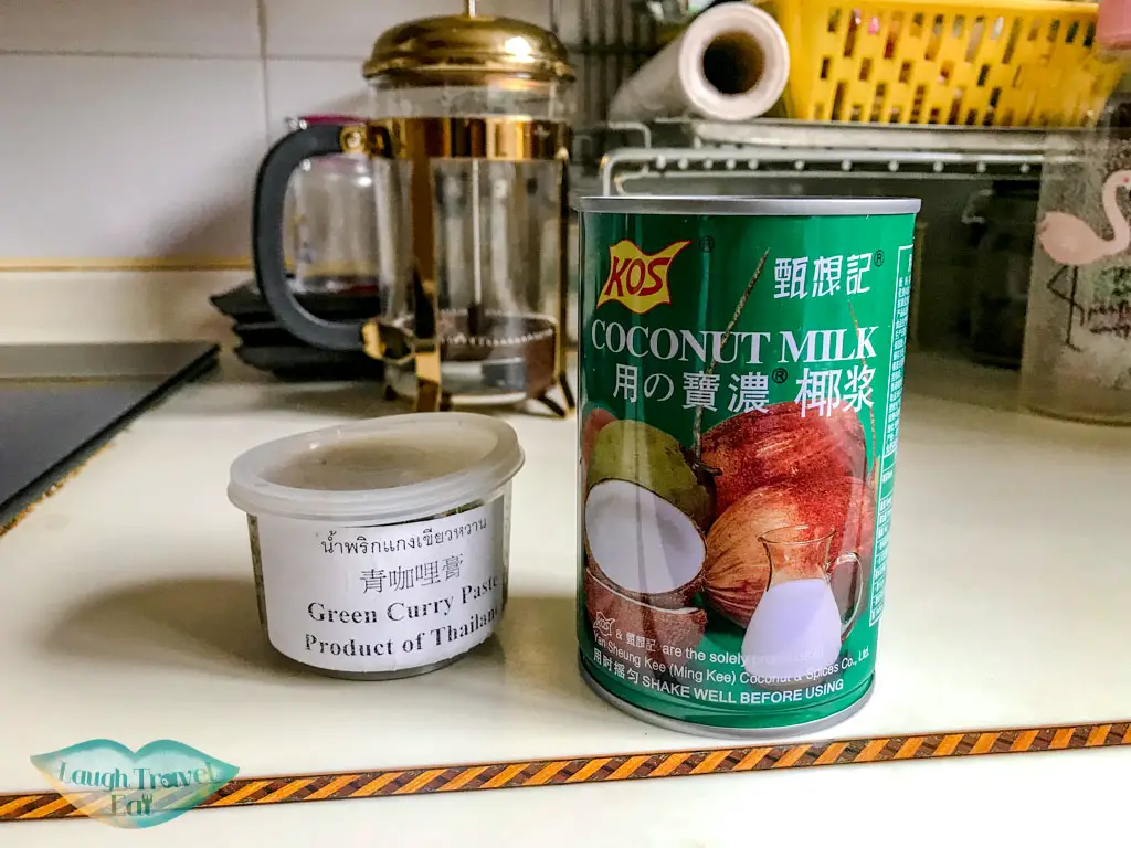 ingredients for green curry thai food recipe - laugh travel eat
