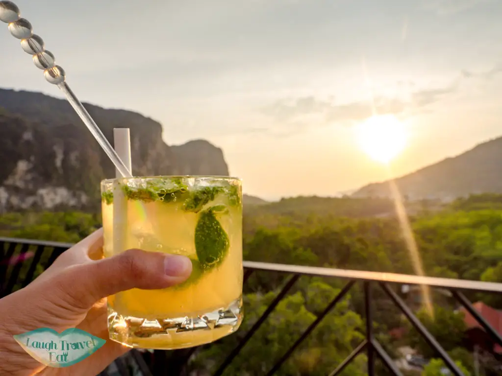 mocktail at sky garden bar anana ecological resort ao nang krabi thailand - laugh travel eat